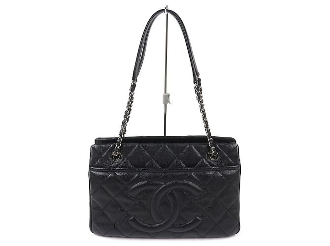 Bolsa Tote Chanel Matelassé com corrente Preto