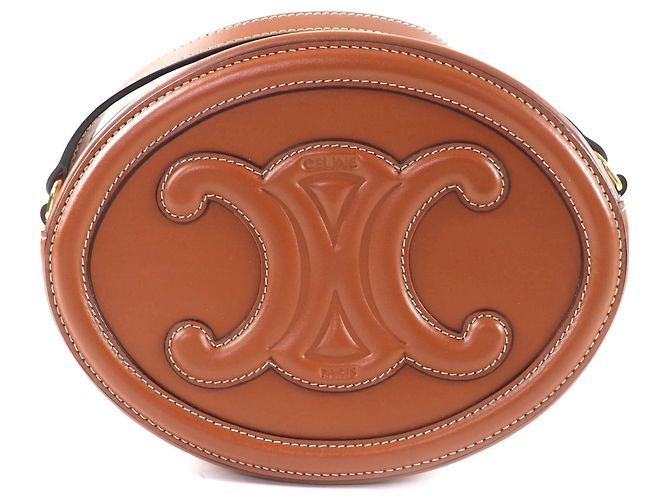 Céline Bolsa de Ombro de Couro Triomphe da Celine Marrom