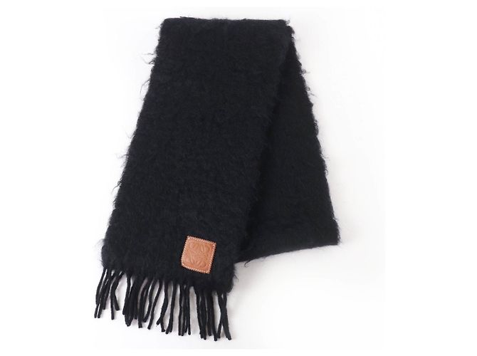 Stola in mohair e lana nera Loewe Nero