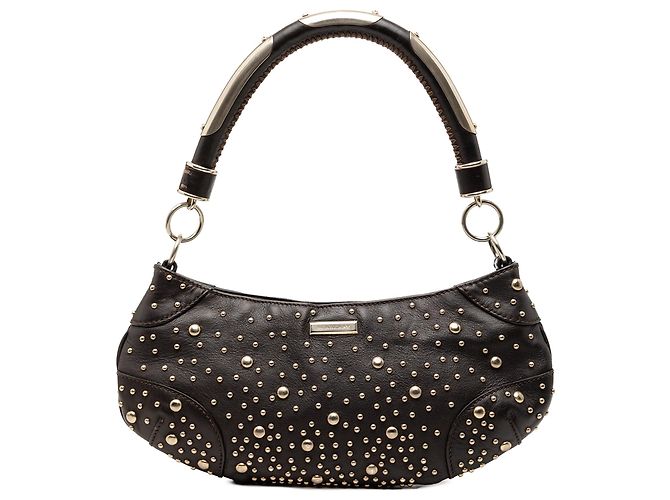 Bolsa de ombro cadete em couro de bezerro preto com studs Burberry