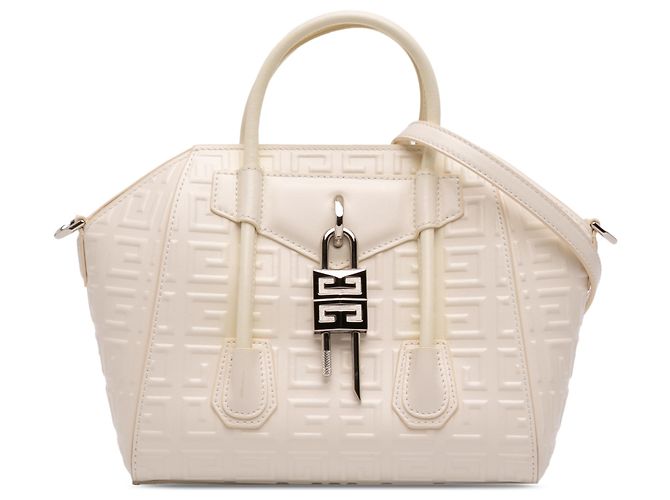 Bolsa Antigona Lock 4G em couro de bezerro branco Givenchy