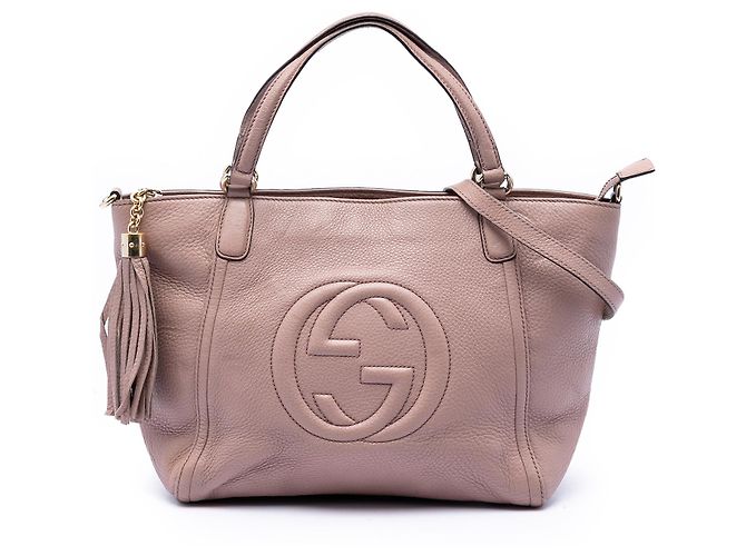Bolsa Soho Cellarius pequena em couro de bezerro rosa Gucci