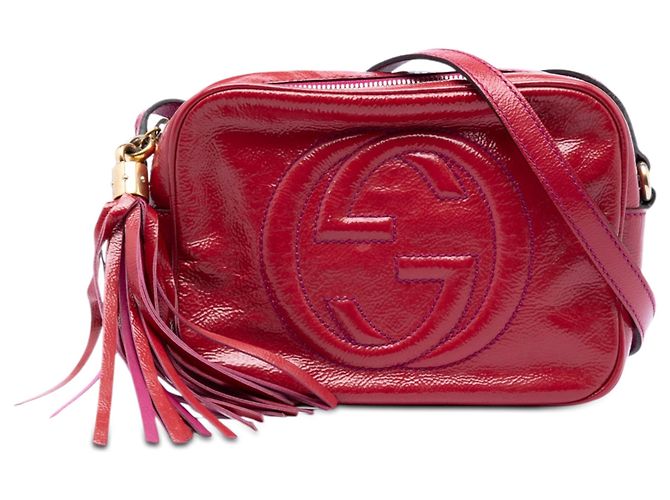 Gucci Bolso Cruzado Soho Disco de Charol Rosa
