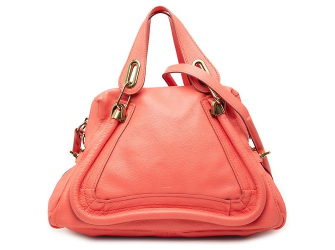 Bolsa Paraty média em couro laranja Chloé Pescaria