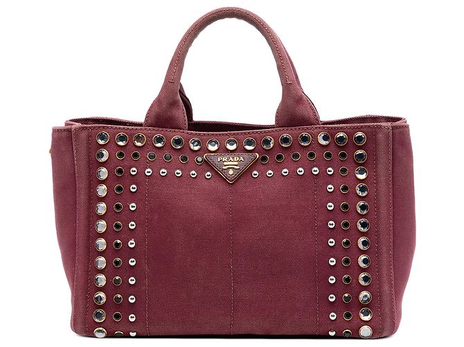 Prada Rote kleine Canapa Bijoux-Handtasche Bordeaux