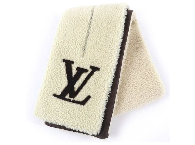 Cachecol Tippet em marfim Louis Vuitton Cru