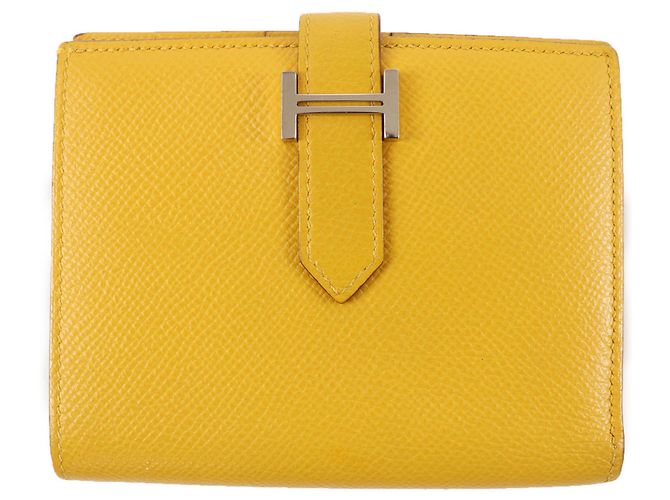 Hermès Hermes Bearn Kompaktgeldbörse Gelb