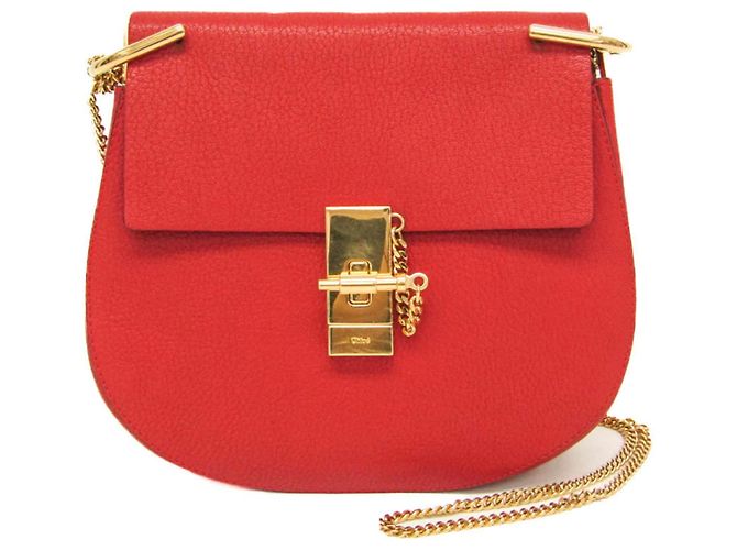 Borsa a spalla in pelle Chloé Drew 3S1031 per donna Rosso