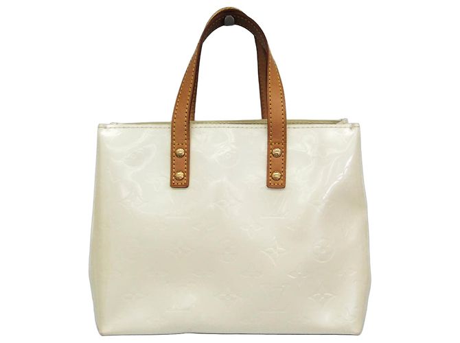 Sac à main Louis Vuitton Monogram Vernis Reade PM en perle Blanc