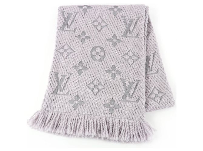 Cachecol de lã e seda cinza Louis Vuitton Marrom