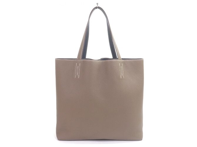 Hermès Sac Tote Double Sens 45 HERMES Bleu Taupe