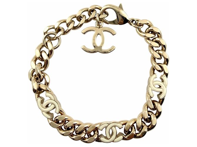 Pulsera de Cadena Coco Mark B22S AB8299 de Chanel Blanco