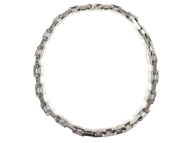 Louis Vuitton 2025 Model Collier Chain Monogram Necklace Silvery