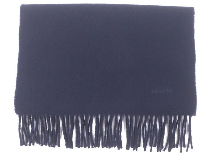 Hermès Hermes 100% Cashmere Stole Navy blue