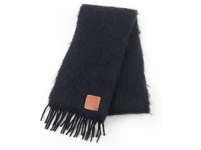 Loewe Mohair-Wollschal Schwarz