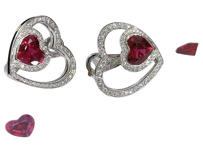 Orecchini Fred in tourmalina a cuore e diamante Argento