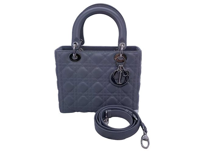 Dior Handtasche aus grauem Lammleder mit fünf Taschen