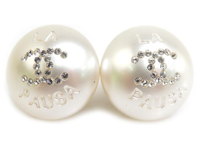 Pendientes de Stud en Oro y Blanco de Chanel Dorado