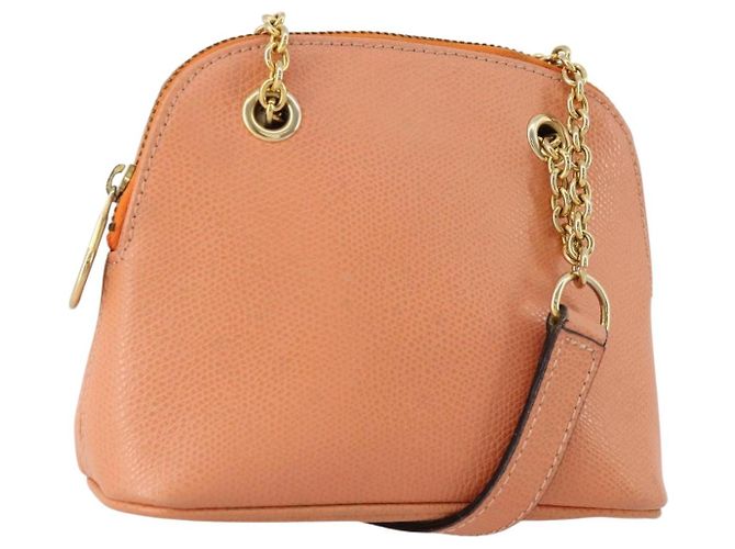 Céline Bolsa de Ombro CELINE em Couro Laranja Dourado Auth SW2229A
