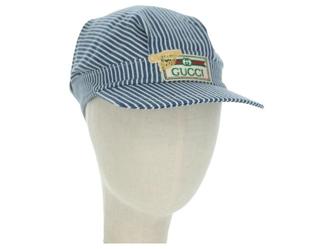 Cappello GUCCI in cotone blu Auth BA12082A