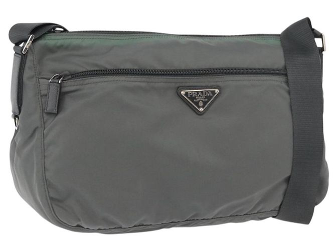 Borsa a Spalla PRADA in Nylon Verde Argento Autentica mr2330
