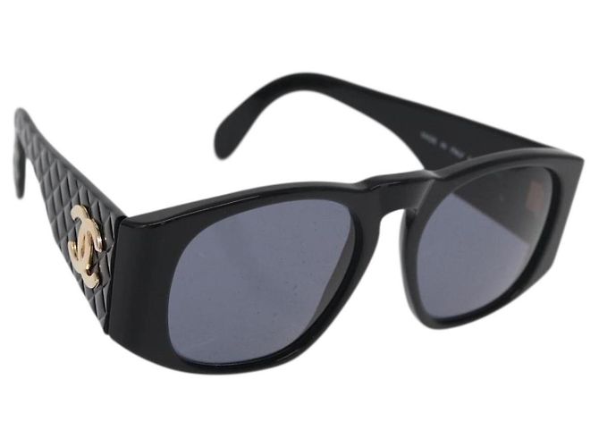 Occhiali da sole CHANEL in plastica Neri CC Auth ka3896A Nero