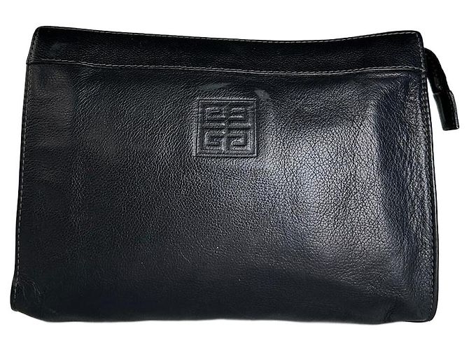 Clutch de couro vintage Givenchy preto