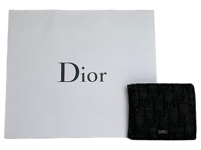 Vintage Dior Oblique Monogram Canvas Bifold Wallet Black