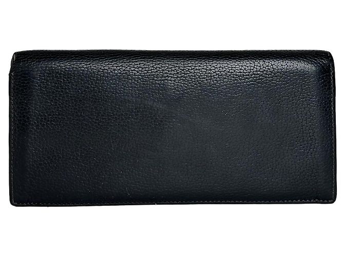 Vintage Loewe Madrid Grained Leather Long Wallet Black
