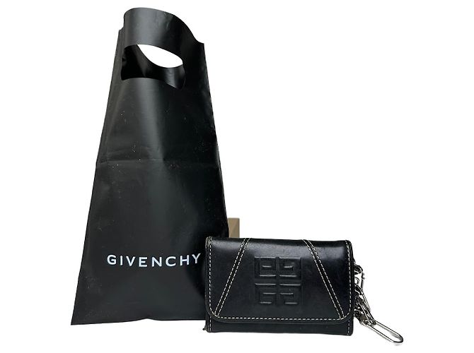 Vintage Givenchy 4G Leather Key Holder Black