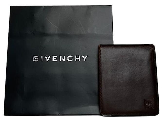 Vintage Givenchy Bifold Leather Bifold Wallet Dark Brown
