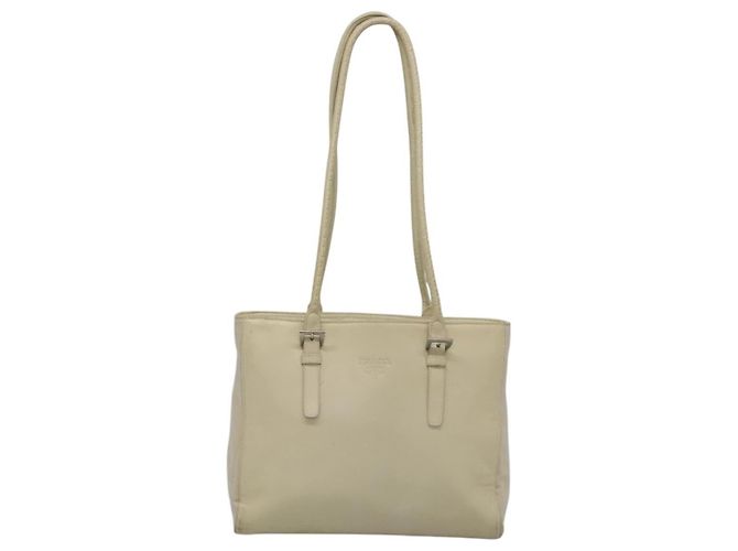 Prada Vintage Nylon and Leather Blanc
