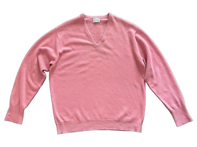 Pull Barrie Rose V-Ausschnitt - 100% Kaschmir Gr. XL Pink