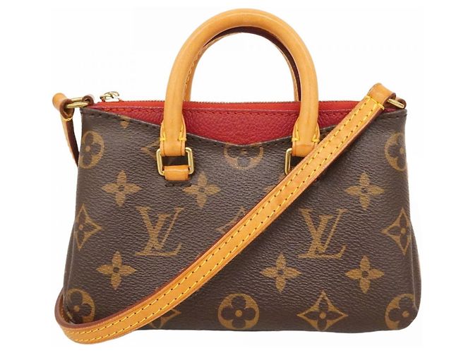 Borsa a mano Nano Pallas Monogram Louis Vuitton Marrone Fuschia