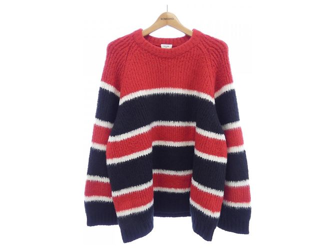 Céline Celine Oversized Stripe Wool Sweater Black