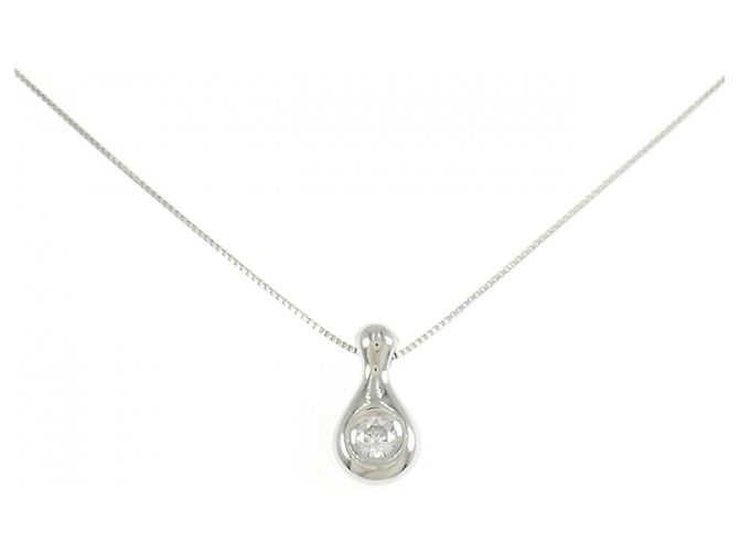 Autre Marque Platin-Diamant-Halskette Silber