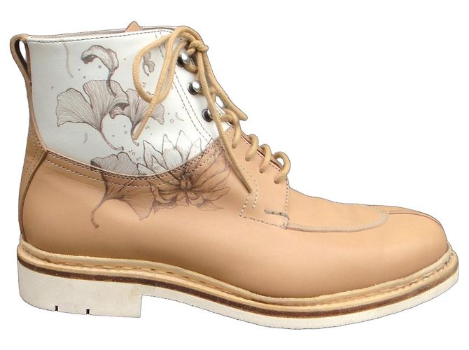 Heschung Stiefeletten Ginkgo Leder Beige