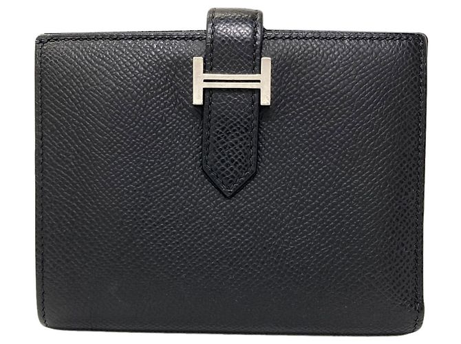 Hermès Hermes Bearn Compact Bi-fold Wallet Black