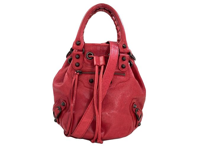 Balenciaga Classic Mini Pom Handtasche Rot