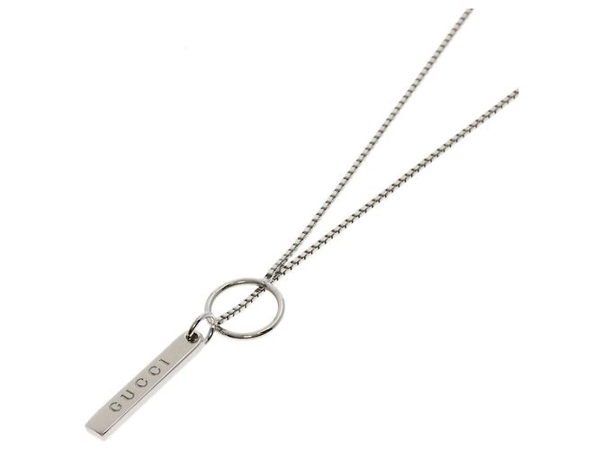 Collar Lariat Gucci en Oro Blanco de 18K