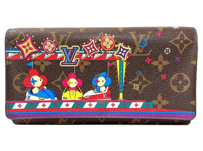 Sarah Cartera larga de lona Monogram Louis Vuitton Roja Monograma