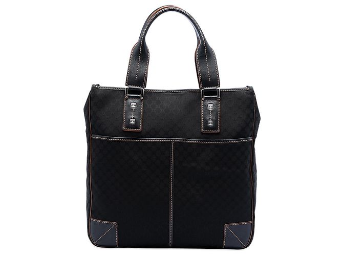 16 Céline Schwarze Macadam-Canvas-Tasche von Celine