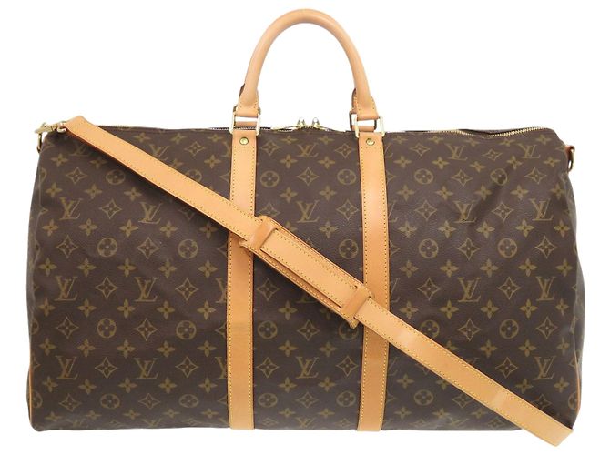 Louis Vuitton Brown Monogram Keepall Bandouliere 55