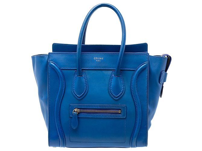 Luggage Céline Bolsa de viagem Celine em couro de bezerro micro liso azul