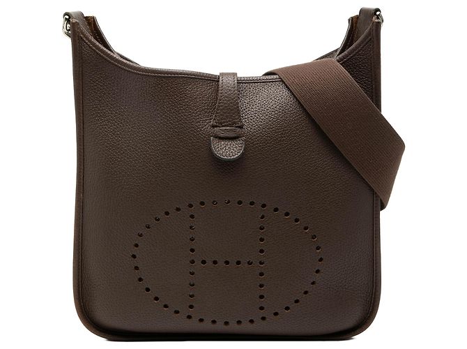 Evelyne Hermès Évelyne I PM en cuir Clemence marron Marron foncé