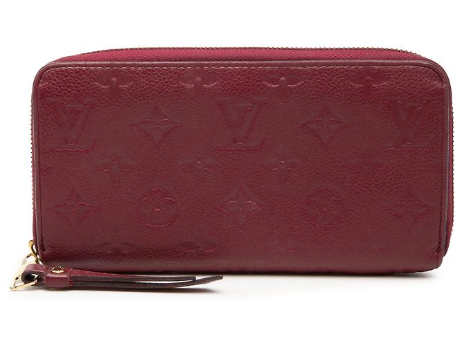 Louis Vuitton Red Monogram Empreinte Zippy Long Wallet Dark red