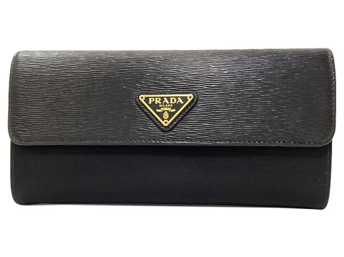 Prada Triangle Long Wallet Black
