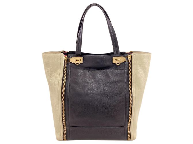 Salvatore Ferragamo Sacs à main Noir Blanc