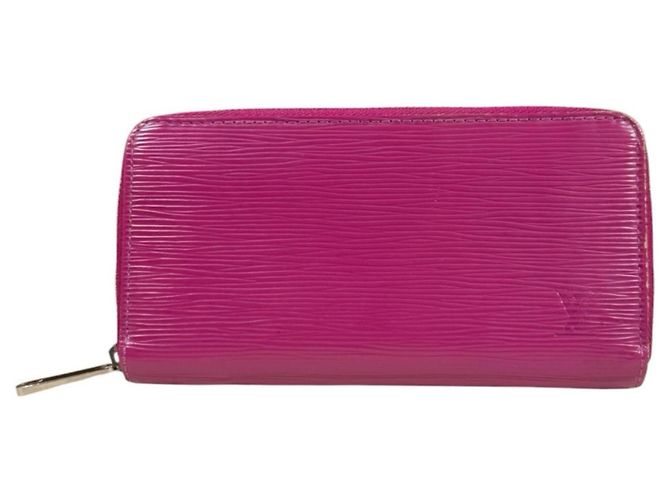 Cartera Zippy de cuero Epi Louis Vuitton Rosa Roja