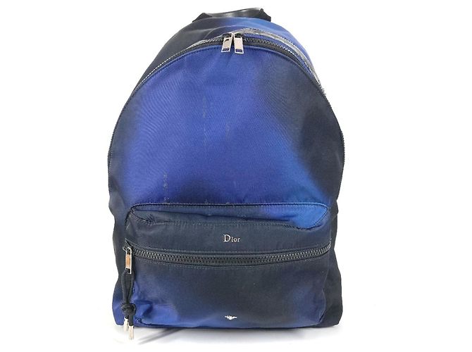 Christian Dior Nylon Backpack Black Blue